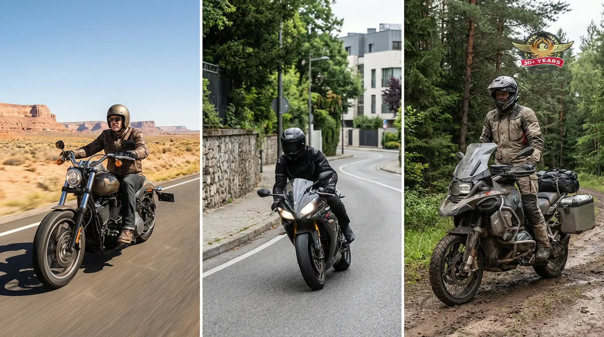 Motorcyclists riding across different U.S. regions, showing how motorcycle culture varies by location