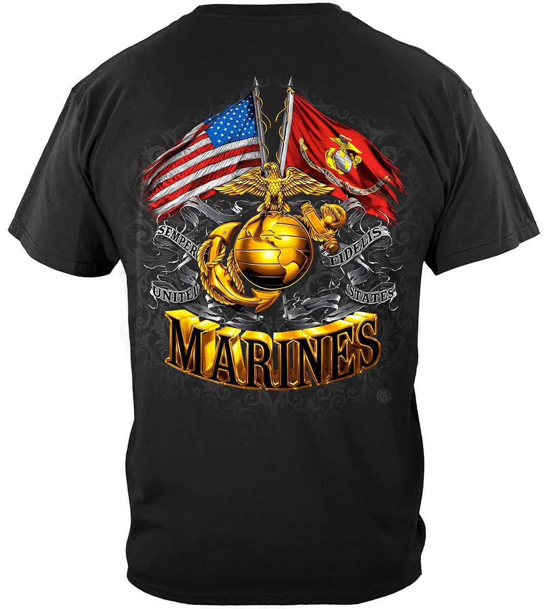 Double Flag Globe Marine Corps