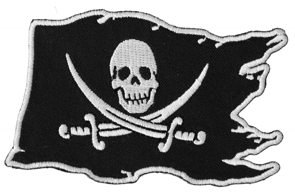 Pirate Skull Novelty Black Flag Patch