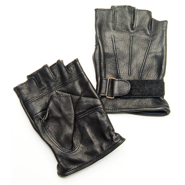 Mens Fingerless Brown Perforation Gloves