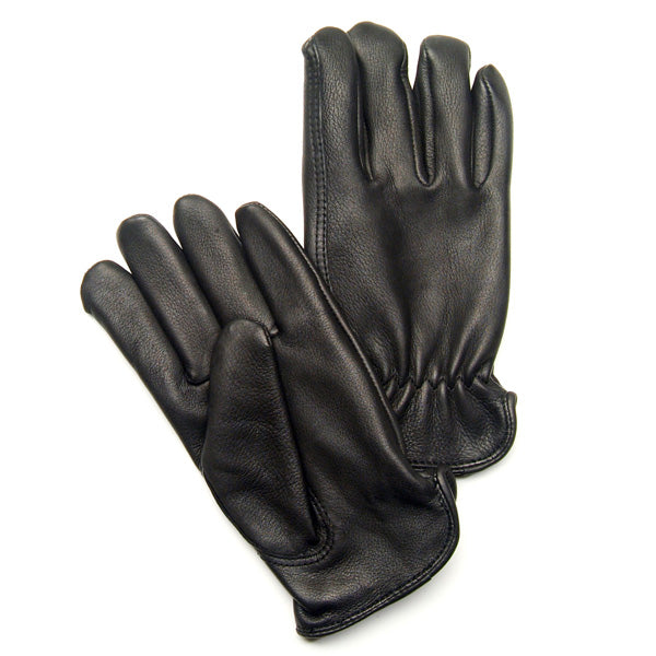 Black Deerskin Gloves Unlined