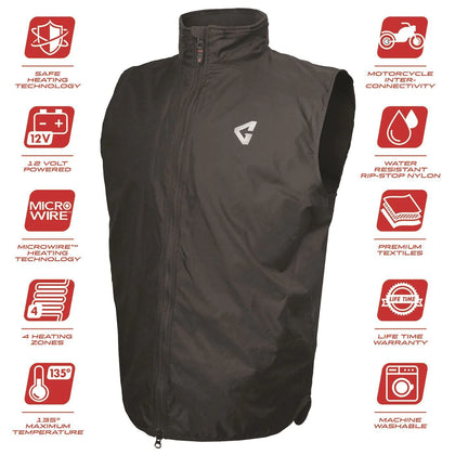 Gerbing 12v Heated Vest: Description
Our 12V heated vest liner packs a powerful punch in a very lightweight, easy-to-tow pack