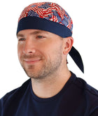 US Small Tossed Flags#2 Skull Cap with Blue Band: US Small Tossed Flags#2 Skull Cap with Blue Band SE2034A
