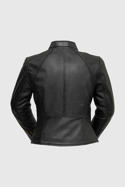 Zoey Lamskin Fashion Jacket: PRODUCT FEATURES:

Lambskin leather
Asymmetrical zipper front
Long sleeves
Wind resistant shell
