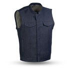 Men's Kershaw Raw Denim Vest: Experience the thrill of the open road like never before with our Kershaw Men's Motorcycle Deni