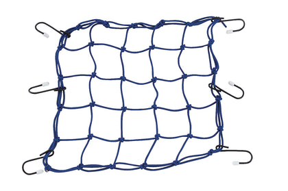 Stretch Cargo Net: This 13" x 13" multihook cargo net features metal hooks with rubber tips