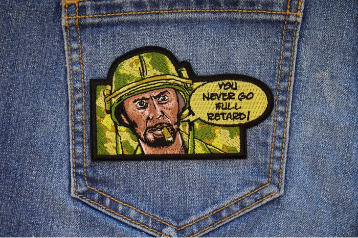 Ivamis Full Retard Patch P7778 in green and black, placement example on denim pocket