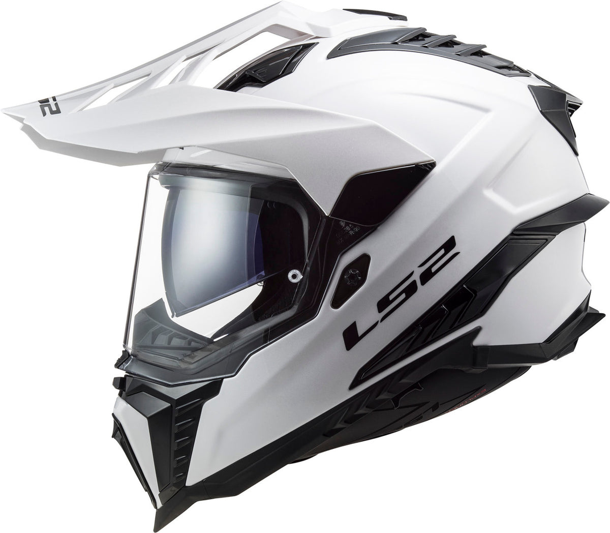 LS2 Explorer fiberglass adventure helmet in White, side view
