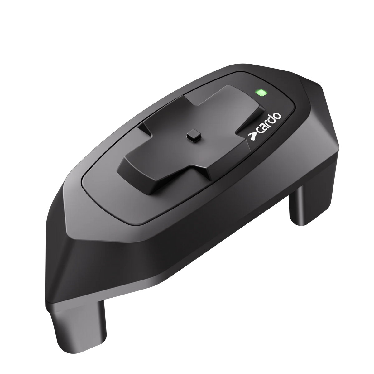 Cardo HJC 4X black control unit button and mounting detail