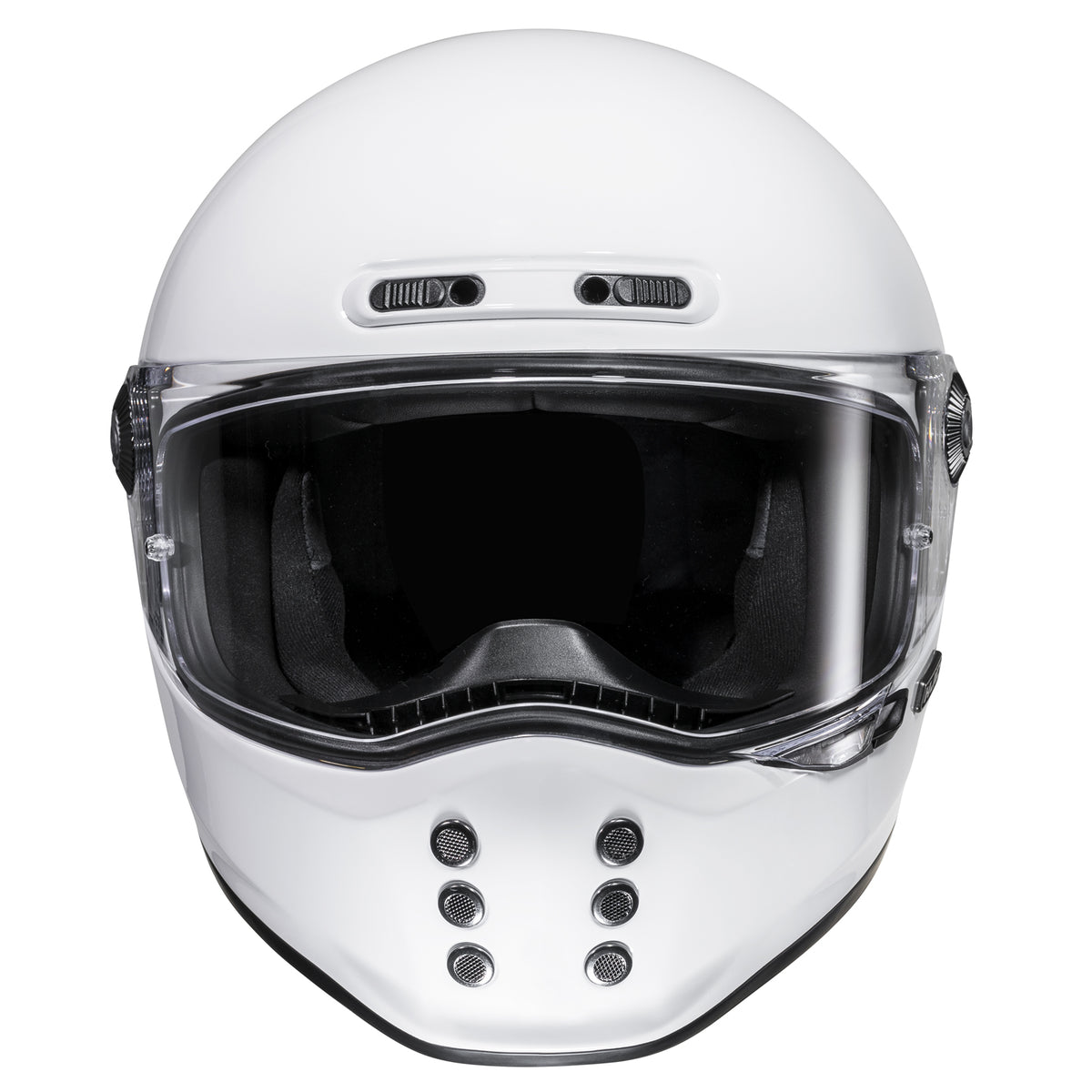 HJC V10 Solid Full Face Helmet White front view