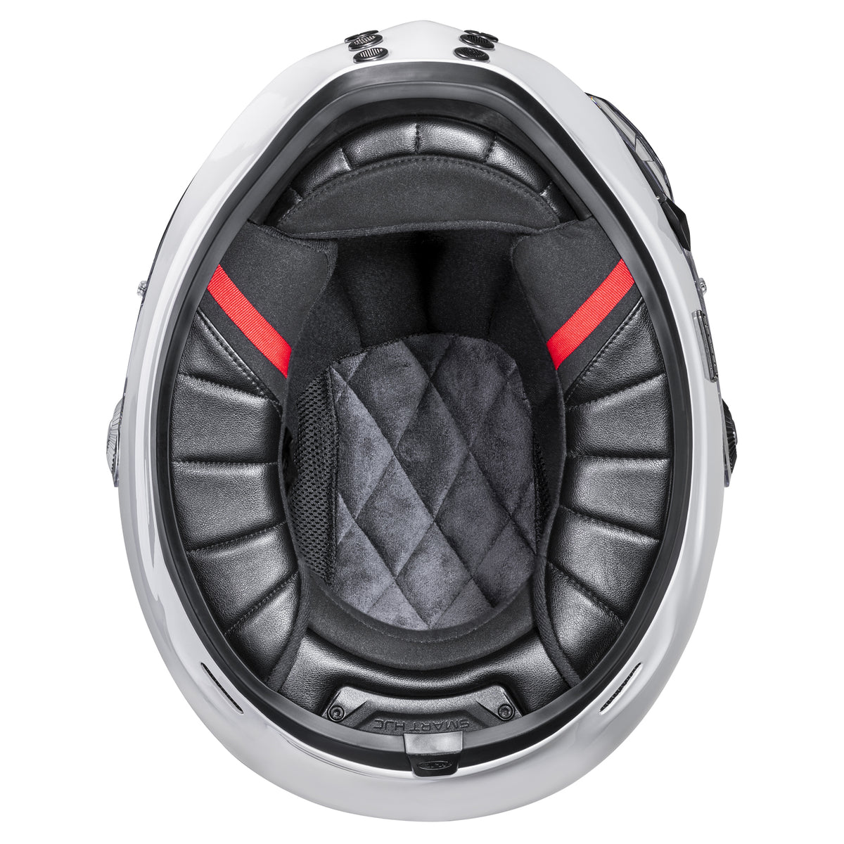HJC V10 Solid Full Face Helmet White interior liner and emergency cheek-pad tabs