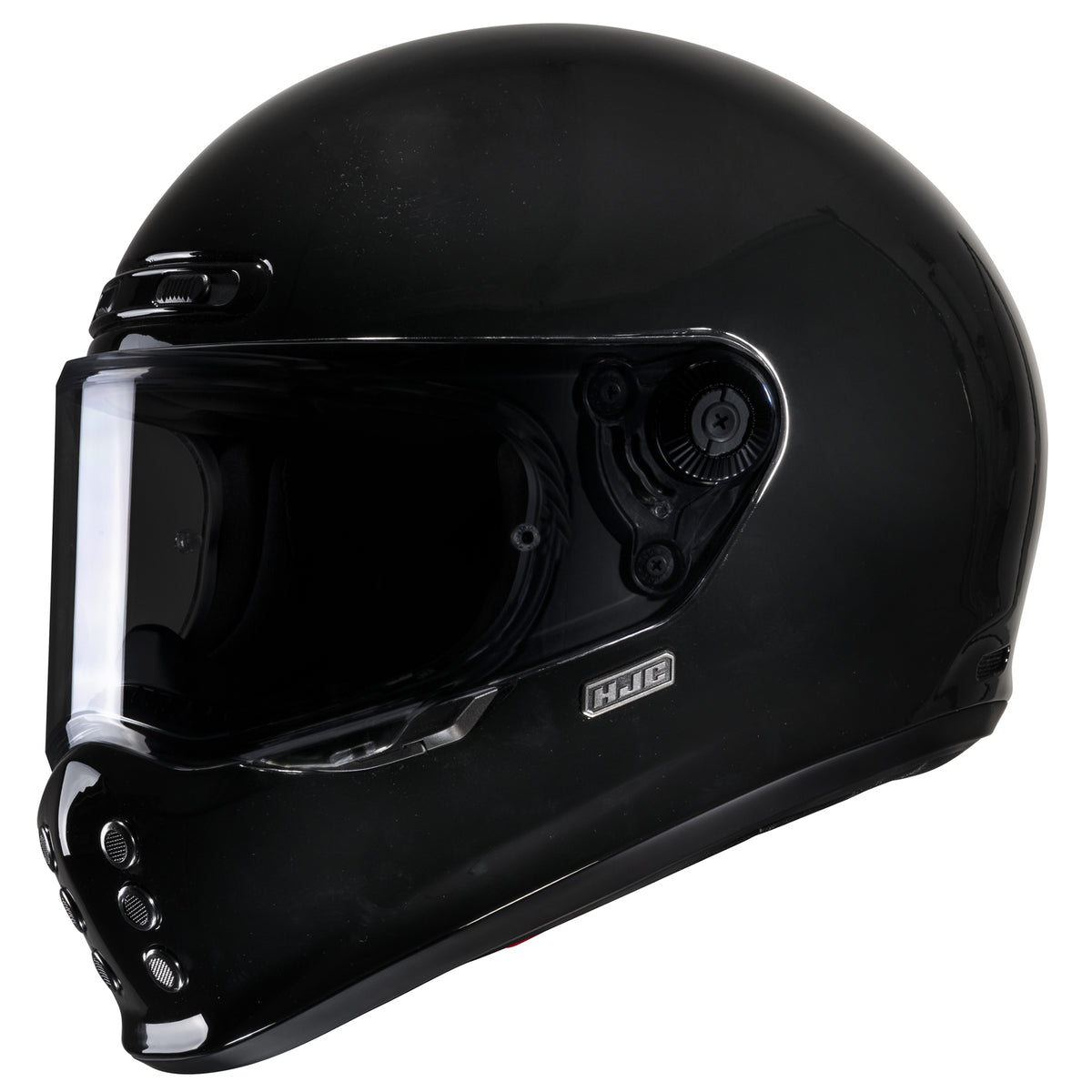 HJC V10 Solid Full Face Helmet Gloss Black front three-quarter view