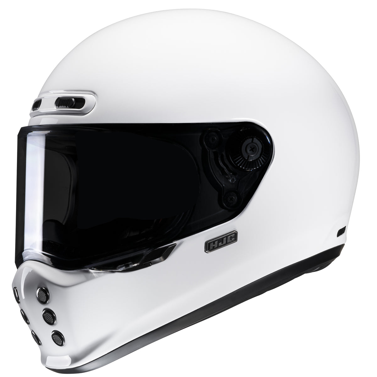 HJC V10 Solid Full Face Helmet White front three-quarter view