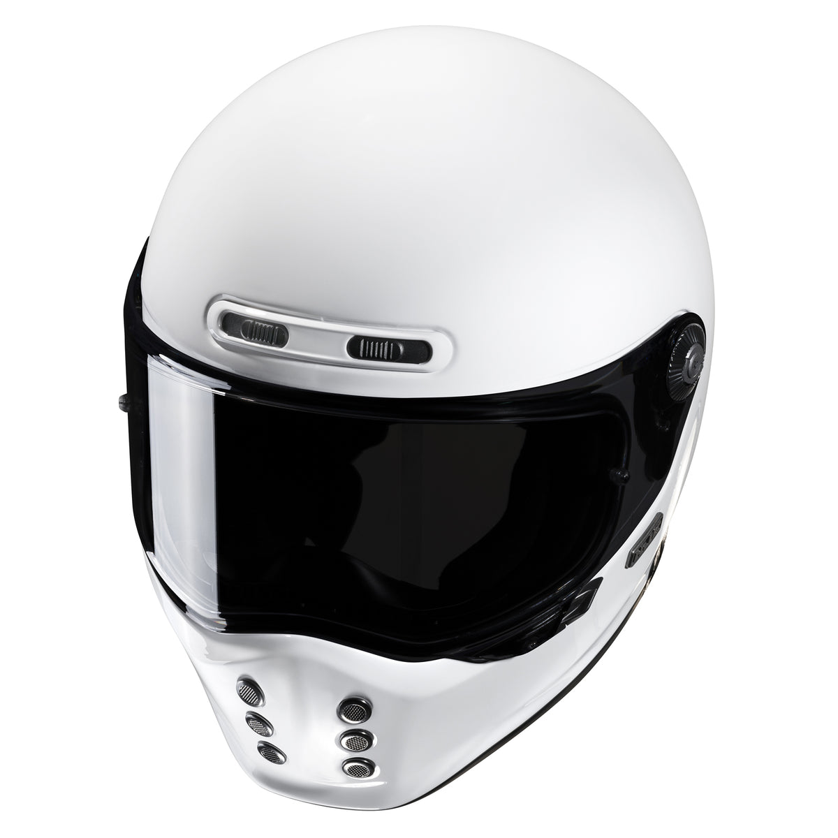 HJC V10 Solid Full Face Helmet White elevated front view
