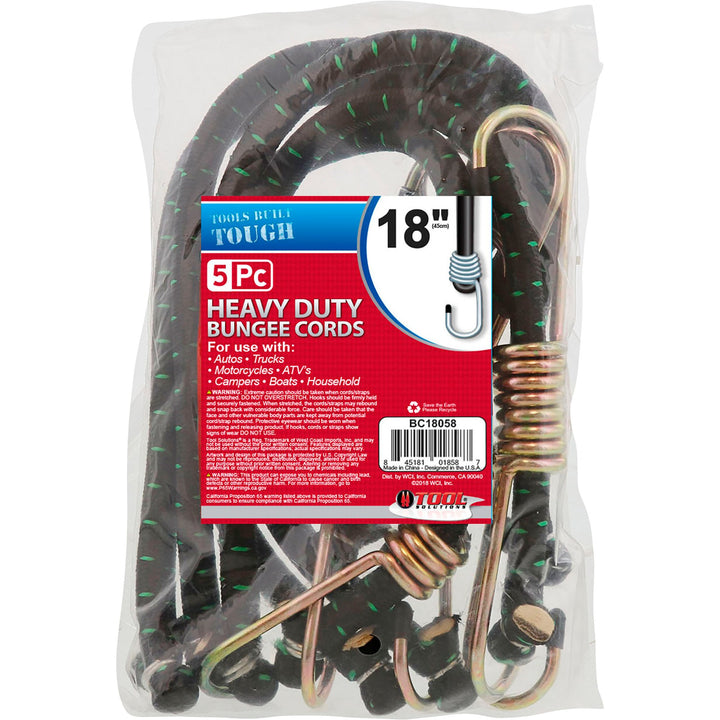 Bungee Cords 5 Pack 18-Inch