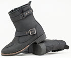 Ladies Moto Adira Boot Black: Premium, full-grain, matte finish leather construction
Perforated leather comfort top
Double ov