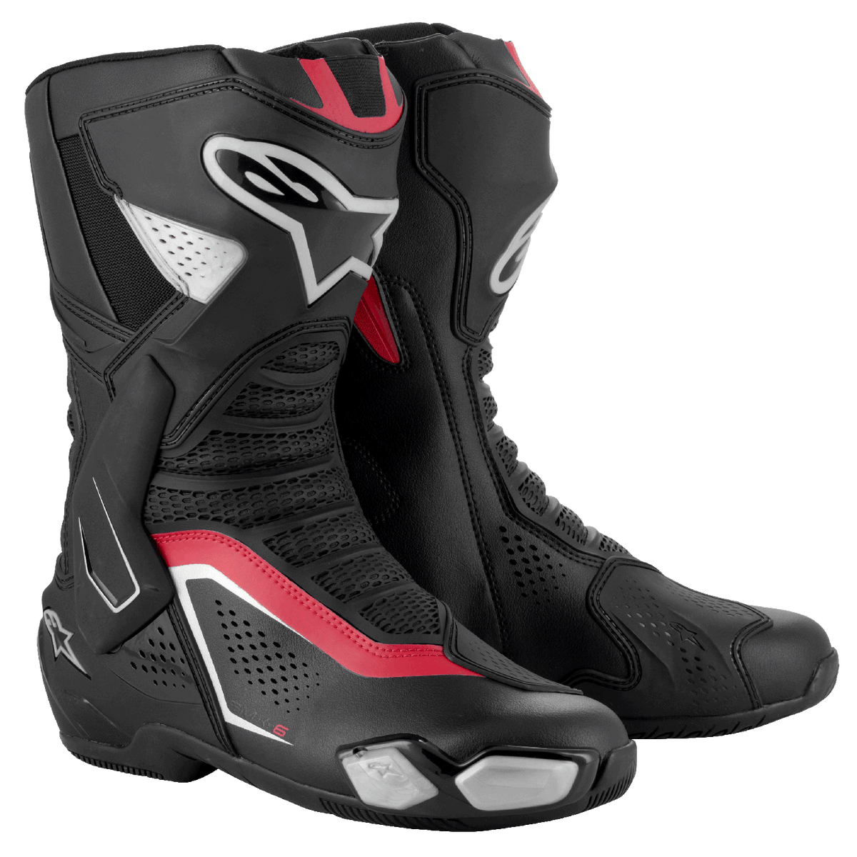 Alpinestars SMX-6 V3 Vented Boots Black/Silver/Red