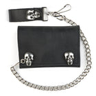 USA-Made Tri Fold Wallet With Skull Snaps Black SK328: Tri Fold W/ Skull Snaps

Do not wash
Polyurethane (PU)
Package contain