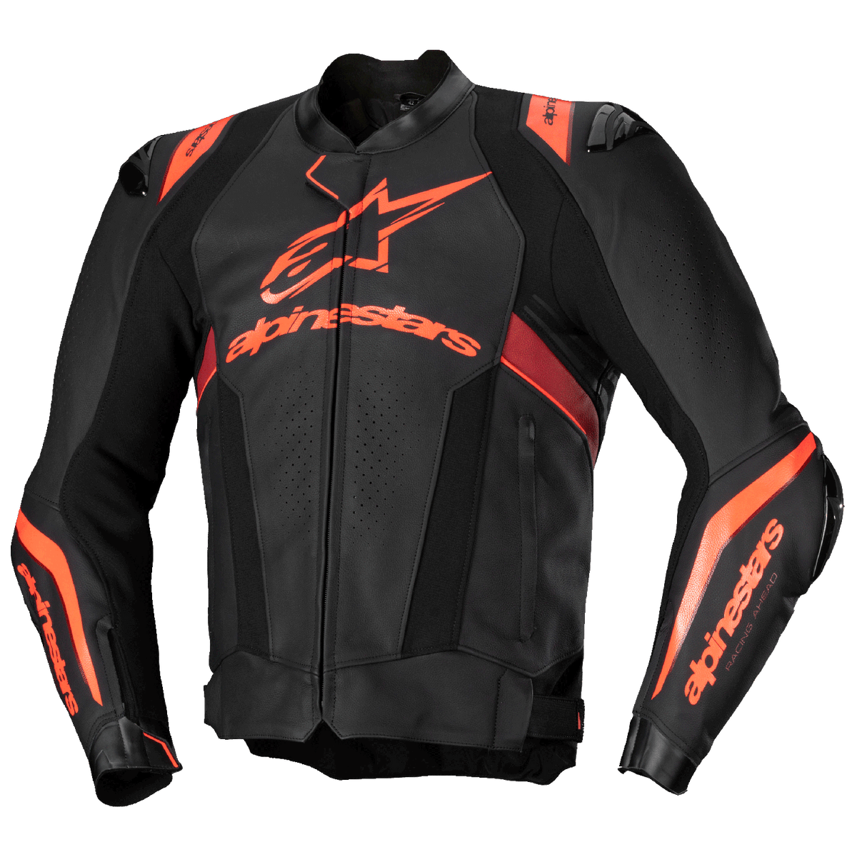 Alpinestars Missile V3 Ignition Leather Jacket Black/Red Fluo/Dark Red