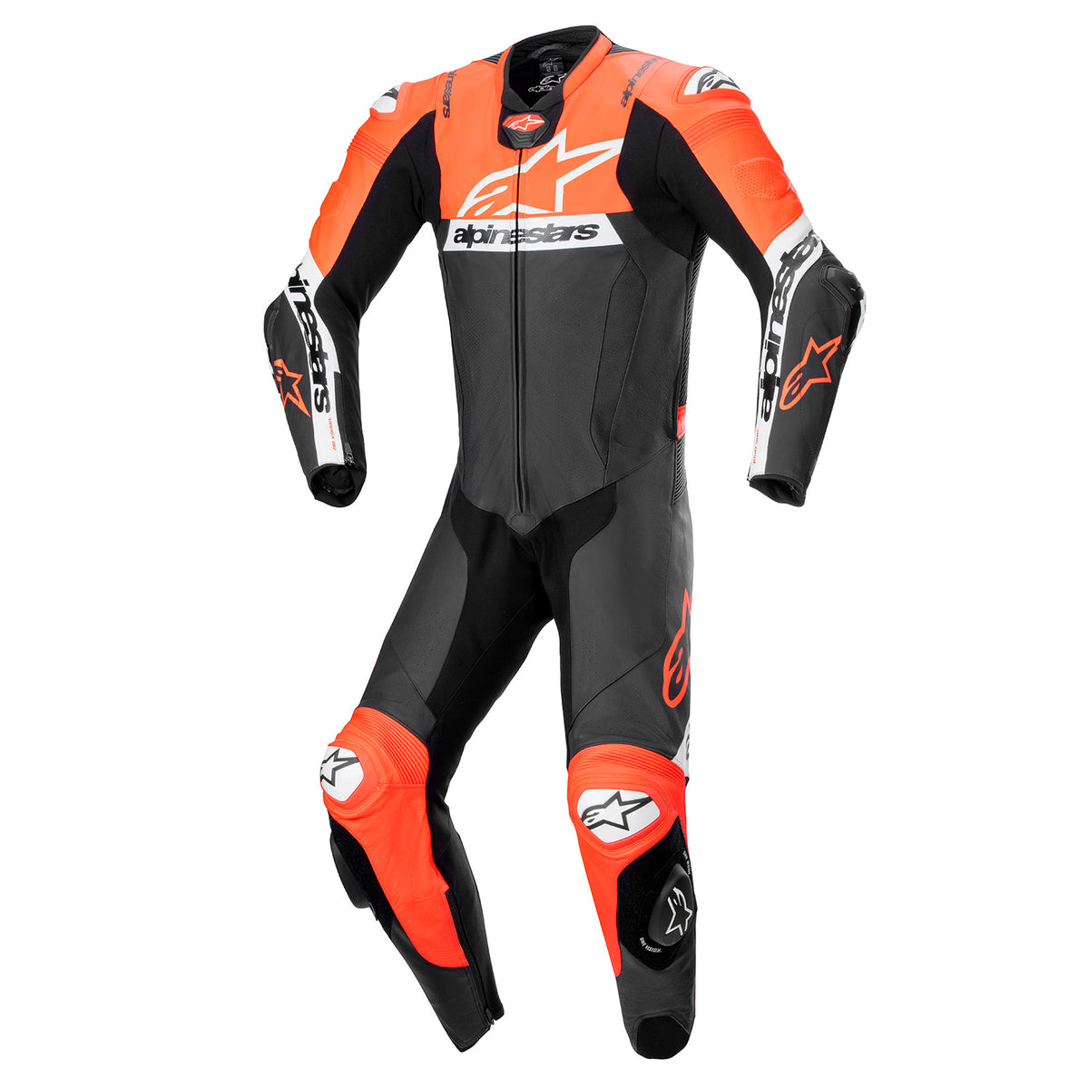 Alpinestars Missile v2 Ward Leather Suit Black/Red Fluo/White