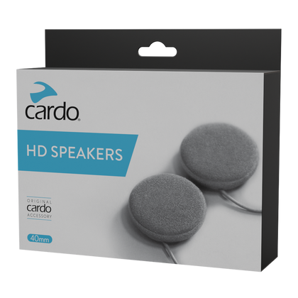 Cardo HD 40mm Speakers: Experience exceptional audio quality while riding with Cardo's 40mm HD speakers, designed for all Pac