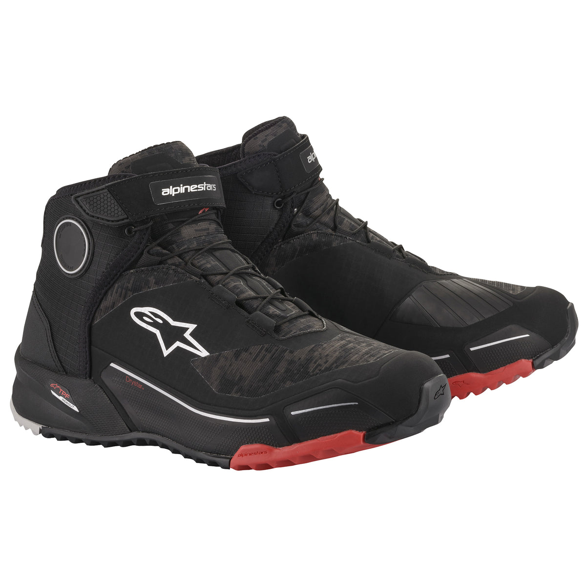 Alpinestars CR-X Drystar Riding Shoes Black/Camo Red
