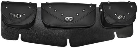 Small black studded motorcycle windshield bag