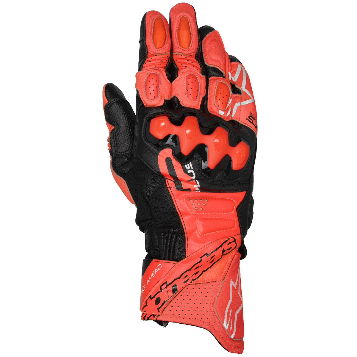 Alpinestars GP Plus R V3 Leather Gloves Bright Red/Red Fluo Black