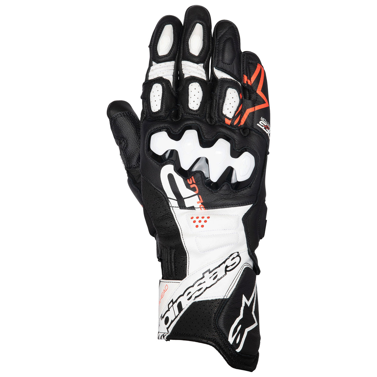 Alpinestars GP Plus R V3 Leather Gloves Black/White/Red Fluo