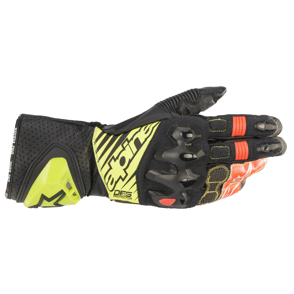 Alpinestars GP Tech V2S Gloves Black/White/Red Fluo/Yellow Fluo