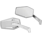 Hex Mirrors Chrome: Wide, angular mirror heads offer excellent field of vision and are accented by smooth beveled edges for a
