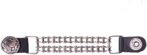 BuffaloHeadVestExt: Double Motorcycle Chain Buffalo Head Nickle Vest extender