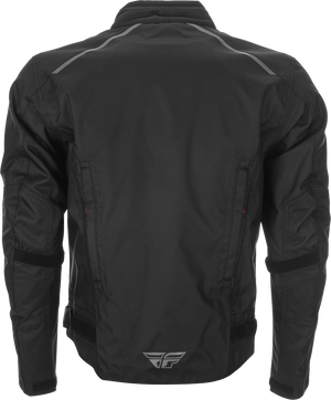 FLY Launch Jacket: High abrasion fabric in critical wear areas
Arm volume adjusters secure armor and provide optimum fit
Hook