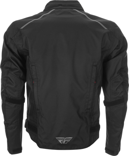 FLY Launch Jacket: High abrasion fabric in critical wear areas
Arm volume adjusters secure armor and provide optimum fit
Hook