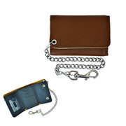 Unik black leather trifold wallet closed view