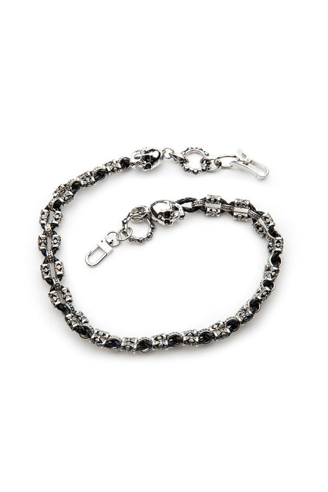 Wallet Chain/Dual Braided Silver 27 Inch