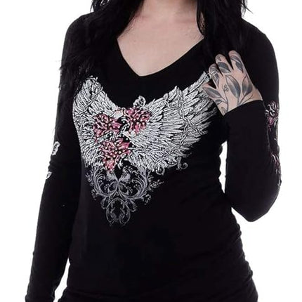 Women's Barbed Wire and Roses Long Sleeve