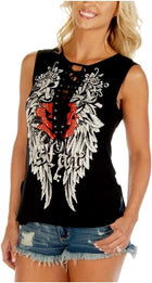 Rock Star Shirt: Rayon-blend
Pull On closure
Wash cold
Made from 95% rayon and 5% spandex
Sexy laced up front
Flattering side