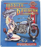 H-D Mechanic Babe Sign: Harley-Davidson Embossed Mechanic Babe Tin Sign, 2011261