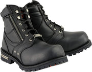 Men's 6" Lace Up Boot With Outside Zipper: Features:

Men's 6 Inch Side Zipper
Plain Toe Boot
Full Grain Premium 2
