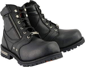 Men's 6" Lace Up Boot With Outside Zipper: Features:

Men's 6 Inch Side Zipper
Plain Toe Boot
Full Grain Premium 2