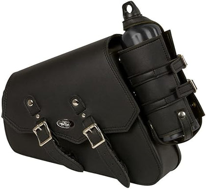 Left Side 'Gun Pocket' PVC Swing Arm Bag with Bottle Holder: Milwaukee Leather MP8600L-BLK-PCS Black Left Side Swing Bag with