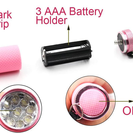 9 LED Flashlight Glow in the dark