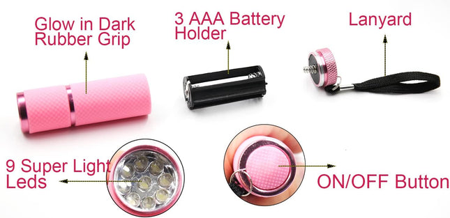 9 LED Flashlight Glow in the dark