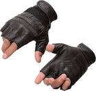 Fingerless Leather and Mesh Gloves: Fingerless Leather and Mesh Gloves Palm Comfort: Our gloves feature gel palm that offer e