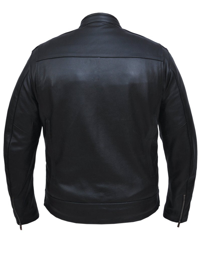 Men's Cow Hide  Leather Jacket: Features:

MENS PREMIUM LEATHER JACKET
In Premium Cowhide Leather
2 outside pockets
2 inside 