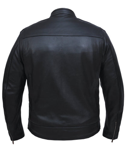 Men's Cow Hide  Leather Jacket: Features:

MENS PREMIUM LEATHER JACKET
In Premium Cowhide Leather
2 outside pockets
2 inside 