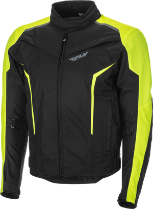 FLY Launch Jacket: High abrasion fabric in critical wear areas
Arm volume adjusters secure armor and provide optimum fit
Hook