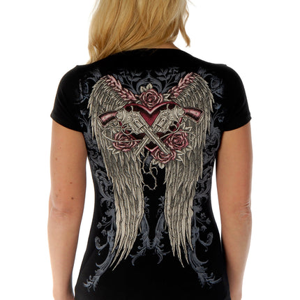 Ladies SS T-Shirt Guns N Wings