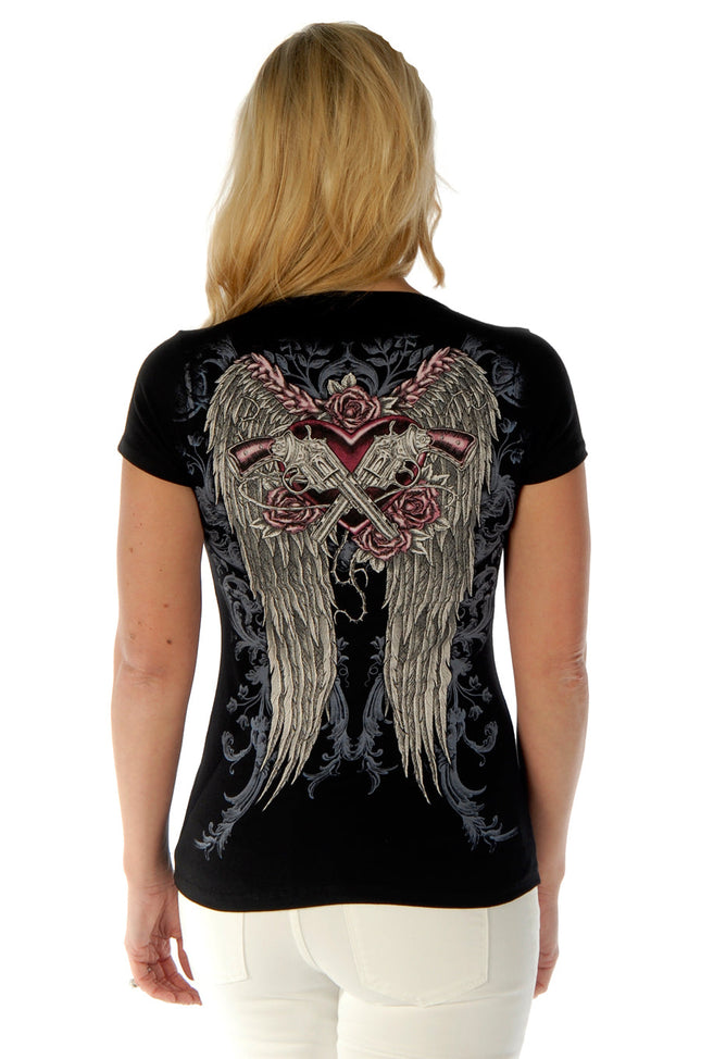 Ladies SS T-Shirt Guns N Wings